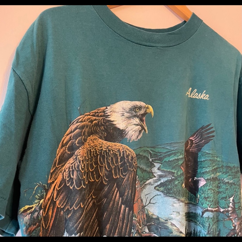 Vintage Alaska teal graphic tee 🦅